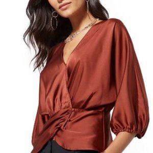 New York & Co. Dolman Silky Wrap Blouse